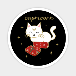 Capricorn Holiday Kitty Cat Magnet